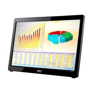 AOC E1649FWU 16" USB-Powered Portable LED Monitor - Glossy Black