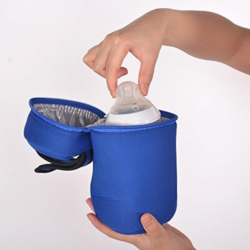 Insulated Bottle Tote Bags-Great For Baby Bottles, Toddler Cups, Sports Drinks, Water Bottles, And Snacks Containers -Travel Freely With 2 Blue Carriers