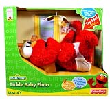 Fisher Price Sesame Street 123 9 Inch Long Electronic Plush - Tickle Baby Elmo with Wiggling Movement, Cute Baby Phrases and Giggles and Elmos Fun Song