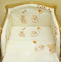 Ecru baloons 6 pieces cot bed set