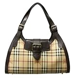Burberry - Burberry Ashbury Haymarket Coated Canvas Brown Leather Hobo 3337783
