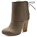 Ollio Women Shoe Faux Suede Fashion Collar Ankle High Heel Boots