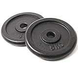 RSR SPORTS 2 X 5KG HOME GYM CAST IRON REGULAR WEIGHT LIFTING FITNESS BARBELL PLATES DISCS