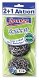 Produkt-Bild: Spontex Spirinett Edelstahlspiralen befreien T&ouml;pfe effektiv von Verkrustungen, 3 Packungen &agrave; 3 St&uuml;ck, rostfrei
