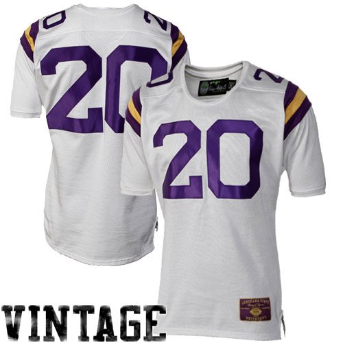 Tiedman & Formby LSU Tigers #20 1958 Vintage Durene Football Jersey - White (Medium)