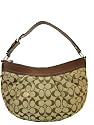 Authentic Coach Soho Pleated Signature Hobo Bag 13740 Khaki/Brown