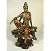 Seated Guanyin Bodhisattva (Water and Moon Kwan-Yin) Real Bronze Powder Cast Statue Sculpture 16.75"