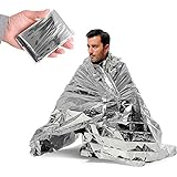 Emergency Silver Mylar Thermal Compact Waterproof Blankets for First Aid Kits, Natural Disasters Equipment, Retain Body Heat, Keeps You Warm (Pack of 10) by Super Z Outlet&reg;