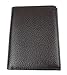 Mens Genuine Leather Trifold Wallet Pebble Finish RFID Blocking (Brown)
