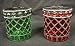 Set of 2 Green & Red Mosaic 3