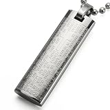 Lord's Prayer and Cross Stainless Steel English Large Pendant Necklace