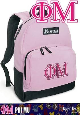 Phi Mu Backpack Pink Phi Mu Design for Travel, Daypack CUTE School Bags Best Unique Cute Gifts for Girls, Students Ladies -