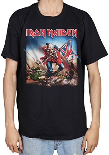 Official Iron Maiden UK Storm Trooper Flag Unisex T-Shirt Powerslave Dance Of Death