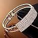 ZPS Fashion Lady Elegant Bangle Wristband Bracelet Crystal Cuff Bling Gift (Gold)