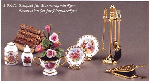 Childrens Toyshop  Toys : Reutter Porcelain Rose Miniature Fireplace Decorations