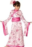 Childrens Costume Girls Oriential Asian Princess Long Pink Floral Dress Birthday Party Outfit