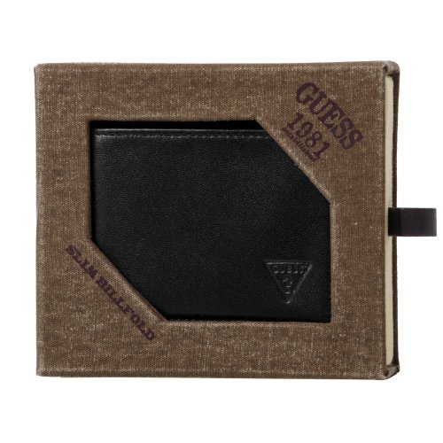 Guess Mens Leather Slim Billfold Bifold Wallet