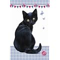 Buttons Black Cat Tea Towel
