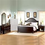 South Shore Mountain Lodge Queen Wood Panel Bed 4 Piece Bedroom Set in Ebon ....