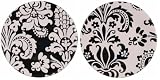 Buy 16 piece Plate set: 8 Dinner & + 8 Salad plates ~ Choice of Pattern, Black... by Le Cadeaux