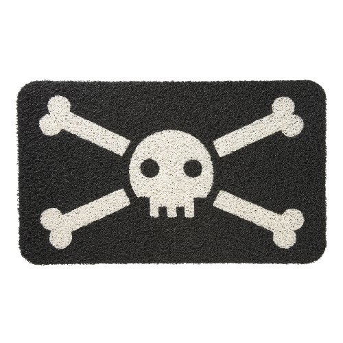 Kikkerland Door mat Jolly Roger Black