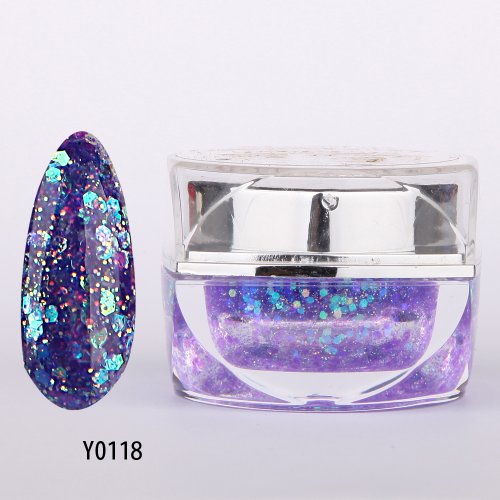 nail_world365 20ML 0.8OZ High Quality Soak Off UV Gel Shiny Colors Glitter Powder Nail Art Builder Gel 118