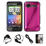 Pink Metallic Cosmo Wave Design Protective Snap-On Case Cover for HTC Droid ....