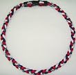 Tornado Titanium Baseball Necklace Red Blue White 18