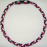 Tornado Titanium Baseball Necklace Red Blue White 20