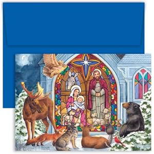 Wintery Gathering Religious Christmas Cards -