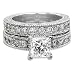 2.80 CT D VS1 PRINCESS DIAMOND RING SET 18K