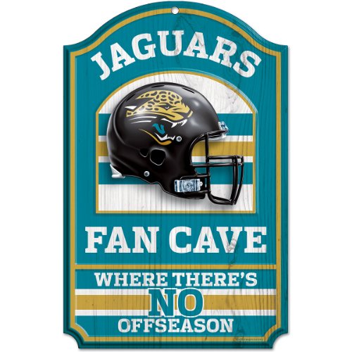 NFL Jacksonville Jaguars 11-by-17 inch Fan Cave No Offseason Wood Sign
