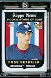 2008 Topps Heritage # 122 Ross Detwiler RC (Rookie Card) / Washington Nationals / MLB Baseball Trading Card in a Protective Screw Down Display Case