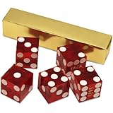 Set of 5 Red Grade AAA 19mm Precision Casino Dice with Razor Edges and Matching Serial Numbers by Brybelly