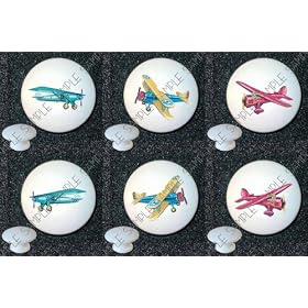 Airplanes Vintage Airplane Aviation Drawer Pulls Knobs ~ Set of 6 by Farm Fresh Knobs & Pulls