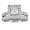 1 1/2ct Princess Cut Pave Diamond Bridal Set in 14k White Gold ( Sizes 4-9)