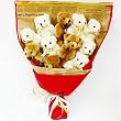 Forever Love Flower Bouquet of Dolls, 11 Teddy Bears