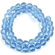 Light Blue Round Faceted Glass Loose Beads 8mm 1 Strand