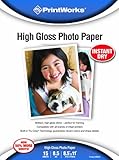 Printworks High Gloss Photo Paper, 8.5 Mil, Inkjet, 15 Sheets, 8.5 x 11 Inch (00547)