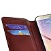 GW Case Compatible for Galaxy S6 Edge Wallet Case, Slim Flip Folio [Kickstand Feature] Pu Leather Wallet Case with ID&Credit Card Slot for Galaxy S6 Edge - Brown Wallet