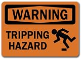 Warning Sign - Tripping Hazard with Graphic - 10 x 14 OSHA Safety Sign