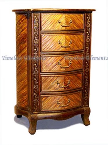 Kitchen: Wood Bark Tall Storage Table Drawers Dresser Chest Accent