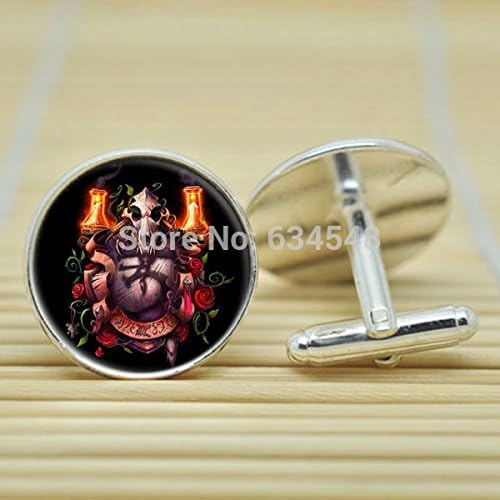 Pretty Lee Wow World Of Warcraft Worgen Crest Alliance In Silver Cufflinks Glass Cabochon Cufflinks C3146