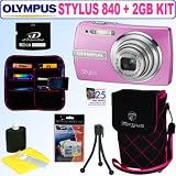  : Olympus Stylus 840 8.1 MP Digital Camera (Pink) + 2GB Accessory Bundle