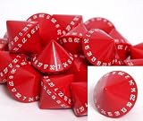 Opaque Red/white d34 Dice, Numbered