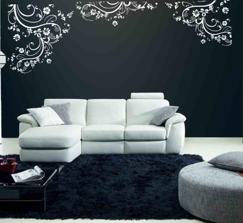 Vinyl Wall Art Decal Sticker Swirl Flower Floral Ornament Design #4