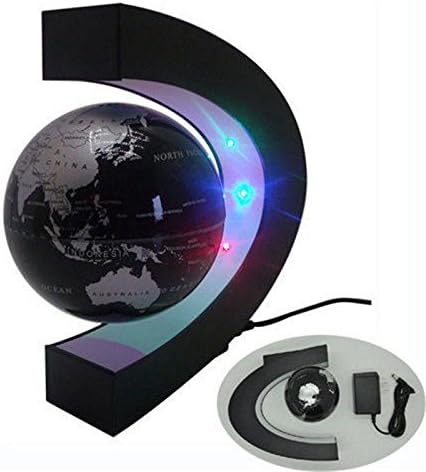 C shape Decoration With Magnetic Levitation Floating Globe World Map LED Light