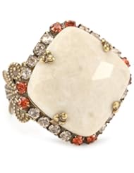 Sorrelli " Andalusia" Riverstone Cube Antique Gold Adjustable Ring