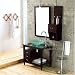 Bathroom Modern Design Vanity Set with Mirror &amp; Glass Vessel Sink &amp; Faucet
