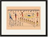 Black Framed/Matted Print 17x23, Osiris, Attended by the Guardian of the Balance